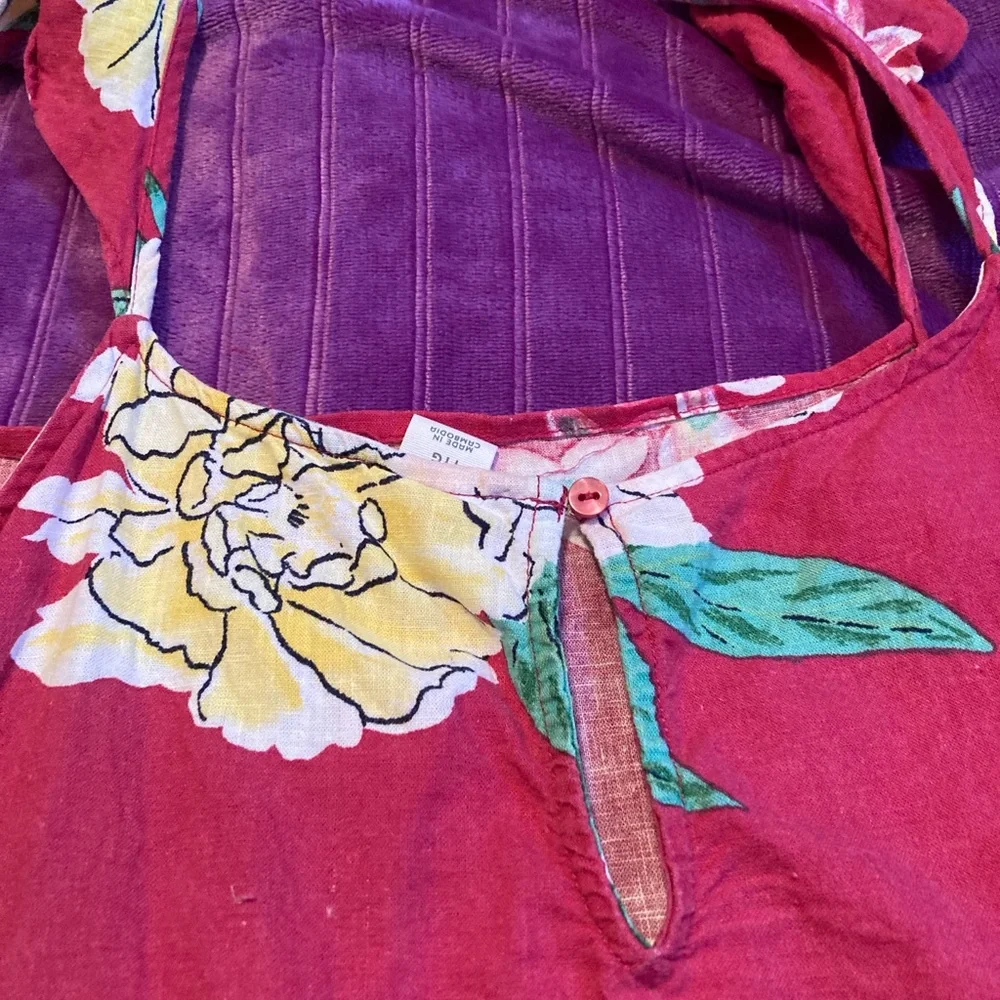 Floral Sleeveless Top - pink - Picture 4 of 4